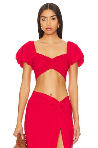 PEIXOTO Louisa Top in Red Sangria Lotus from Revolve.com | Revolve Clothing (Global)
