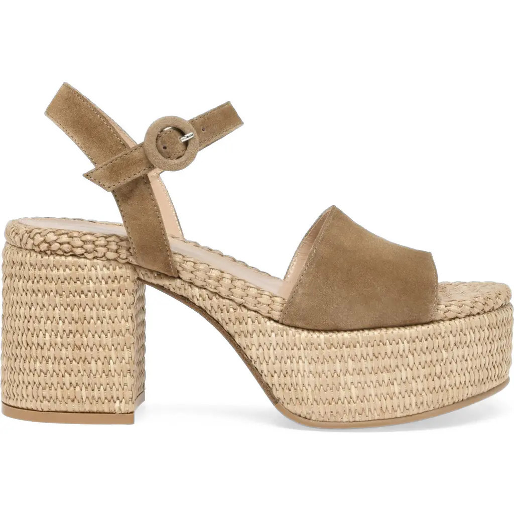 Gianvito Rossi Carol Sandals in Camel Suede at Nordstrom, Size 35 | Nordstrom