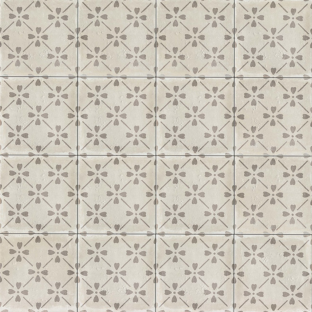 Palazzo 12" x 12" Decorative Tile in Vintage Grey Bloom | Bedrosians Tile & Stone
