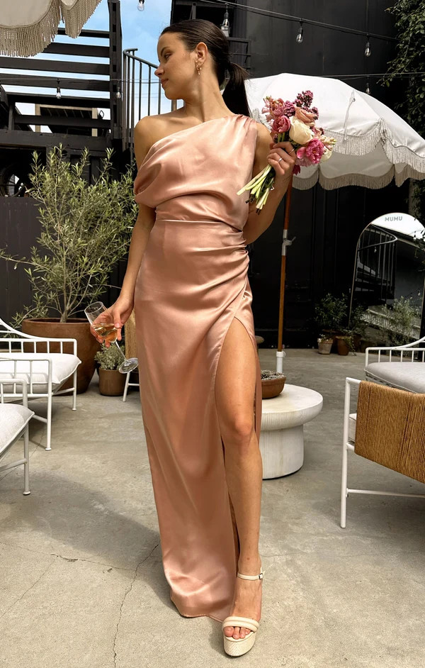 Jodie Dress ~ Rose Gold Luxe Satin | Show Me Your Mumu