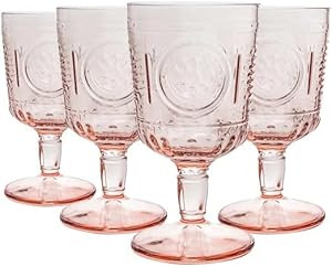 Bormioli Rocco Romantic Set Of 4 Stemware Glasses, 10.75 Oz. Colored Crystal Glass, Cotton Candy ... | Amazon (US)