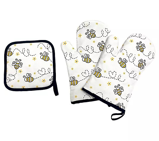 Temp-tations Set of (2) Oven Mitts and Trivet Set - QVC.com | QVC