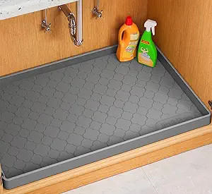 Jin&Bao Waterproof Under Sink Mat 34" x 22", Thick Silicone Mat Cabinet Protector for Kitchen and... | Amazon (US)