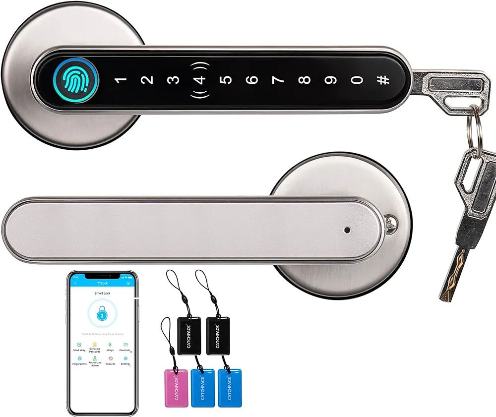Smart Lock,CATCHFACE Fingerprint Door Lock Keyless Entry Door Lock Biometric Door Lock TTlock Sma... | Amazon (US)