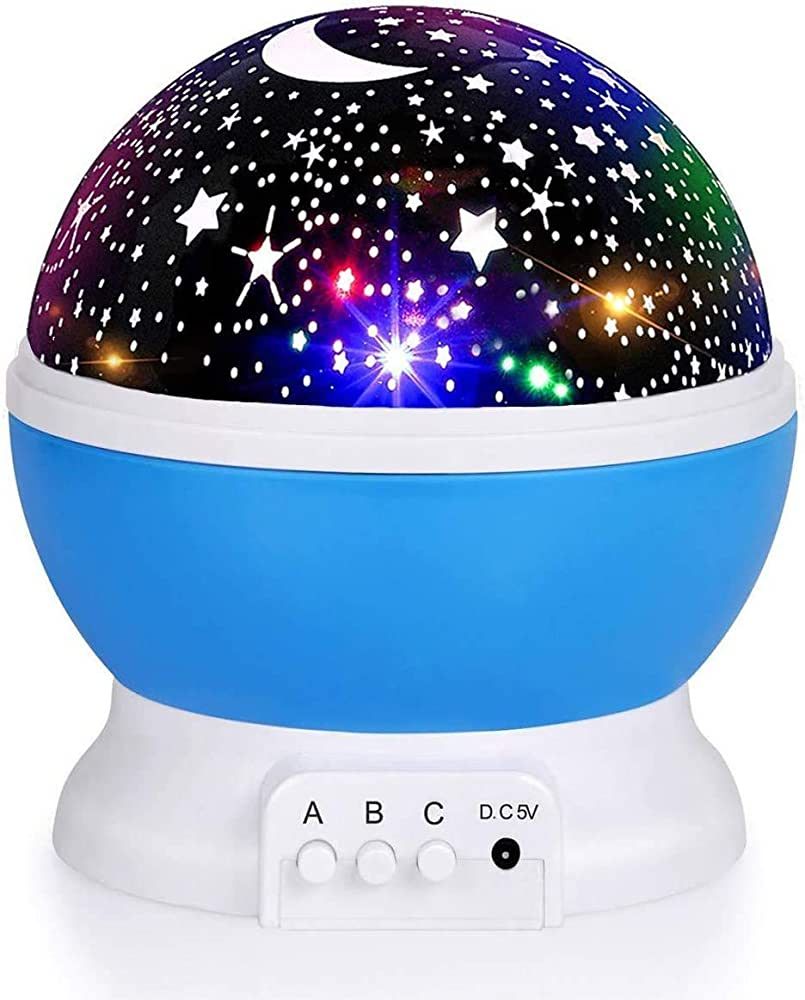 Kids Star Night Light, Nebula Star Projector 360 Degree Rotation - 4 LED Bulbs 12 Light Color Cha... | Amazon (US)