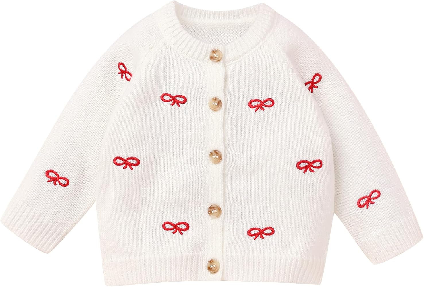 FYMNSI Newborn Baby Sweaters Cardigan Girls Embroidered Knitted Cardigan Outerwear Tops Toddler C... | Amazon (US)