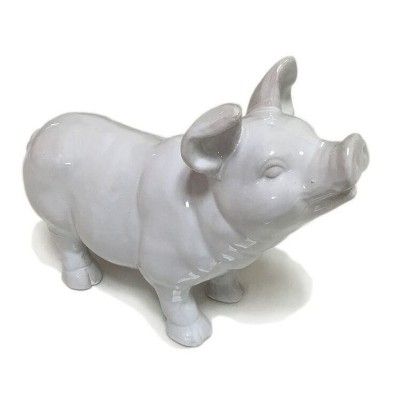 Ceramic Happy Pig Figurine White 10" - Drew DeRose | Target