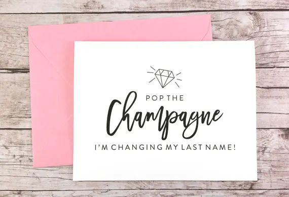 Pop the Champagne I'm Changing My Last Name Card | Etsy | Etsy (US)