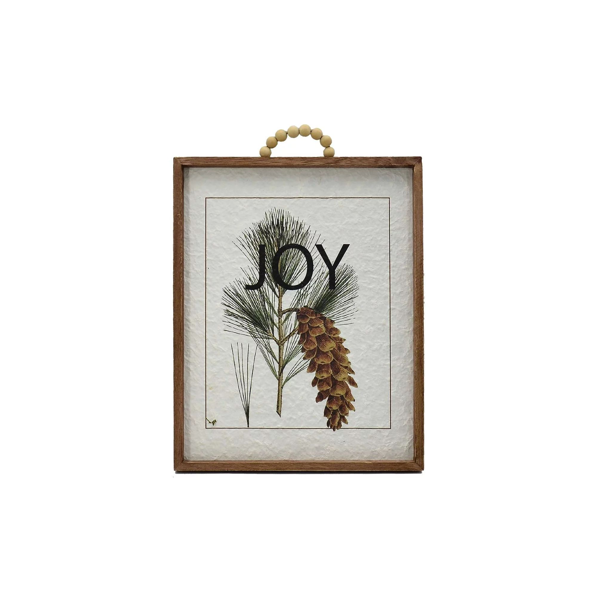 Joy Beige Wood Frame Hanging Decor, 15.7 in, by Holiday Time | Walmart (US)