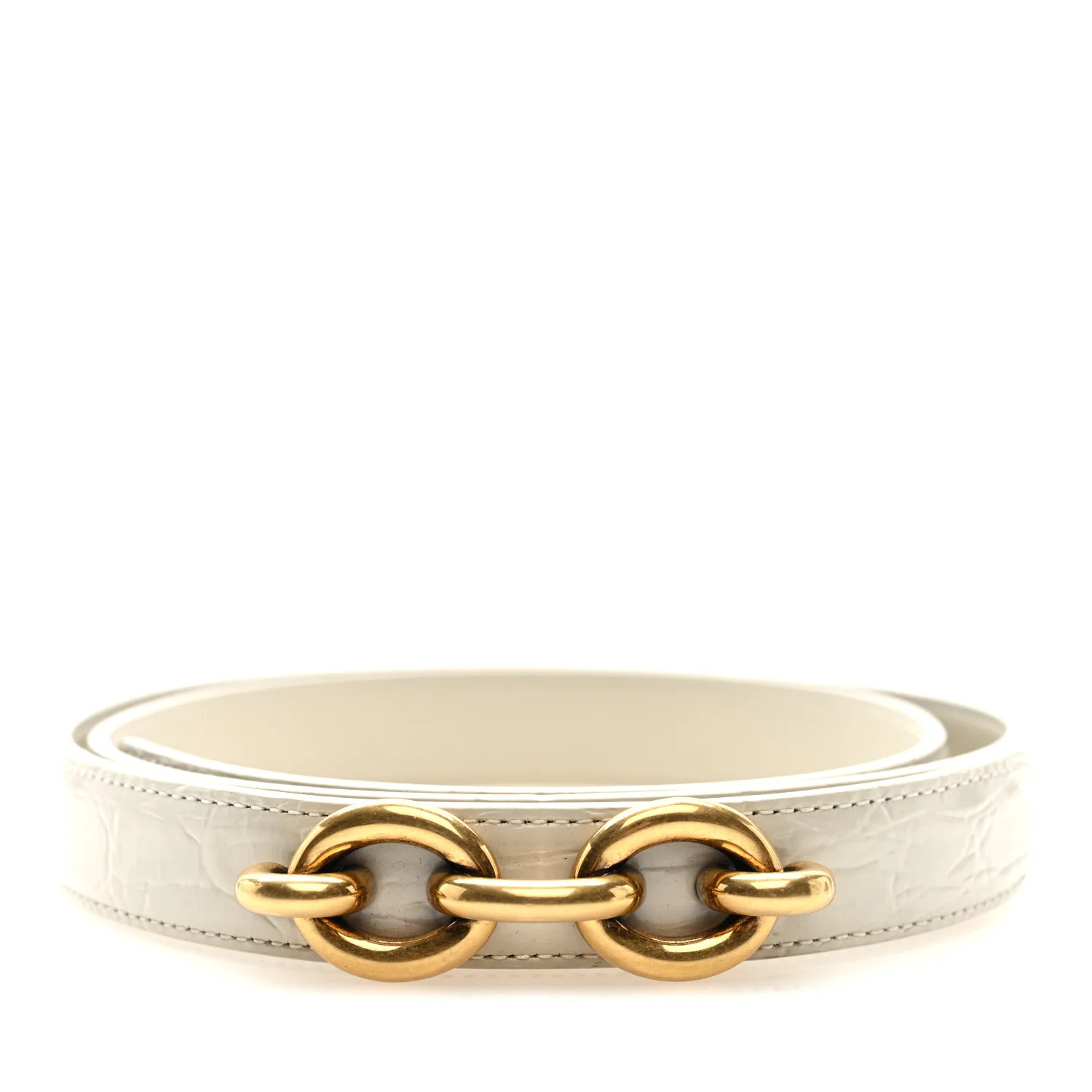 Calfskin Crocodile Embossed 20mm Cintura Belt 80 32 Crema Soft | FASHIONPHILE (US)