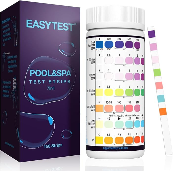 EASYTEST 7-Way Pool Test Strips, 150 Strips Water Chemical Testing for Hot tub and Spa, Accurate ... | Amazon (US)
