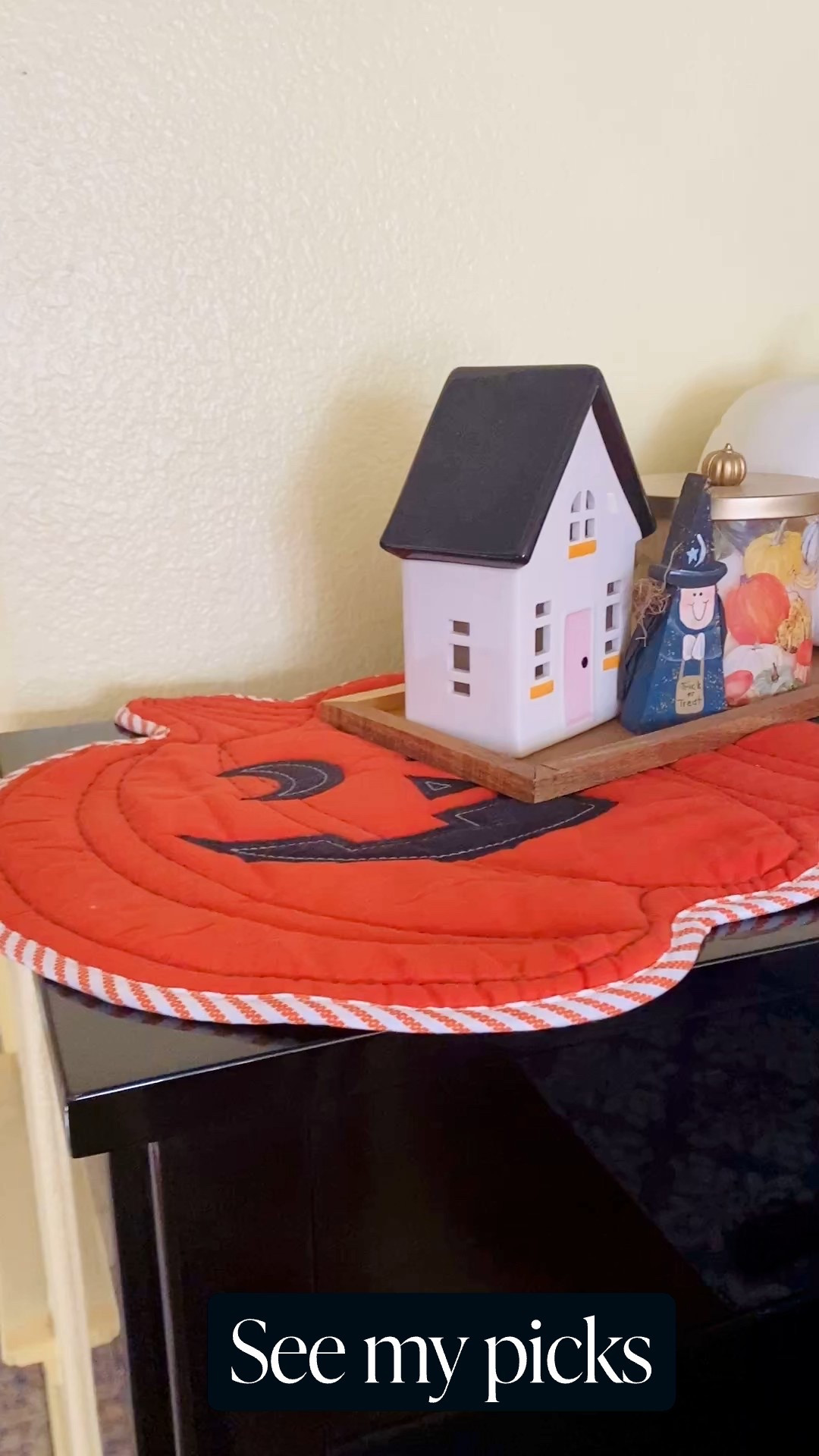 Cute Halloween decorations 🎃🧙‍♀️👻Styled my piano top. Easily style a shelf or side table w cute witch and ghost decorations. Happy decorating! Every year I had a few new decor items to my collection. Do you? #halloweendecorations #tieredtraydecorations #ghosts #pumpkins #witches 

#LTKSeasonal #LTKHome #LTKHalloween