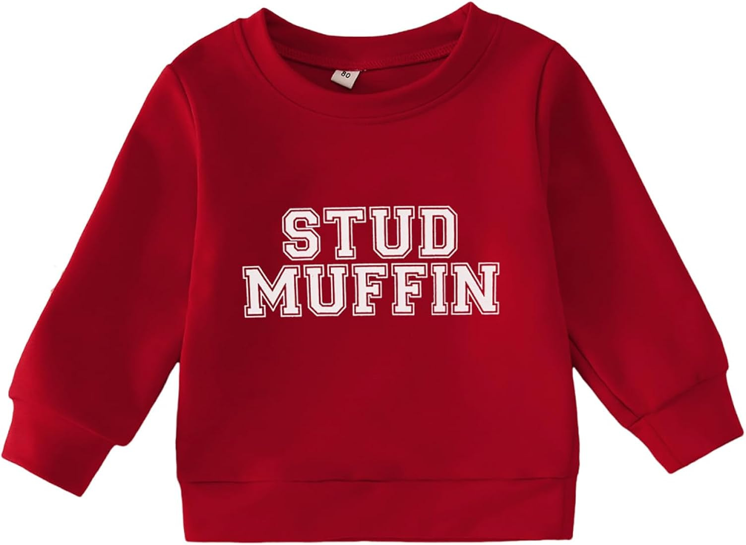 Toddler Baby Boy Valentines Day Sweatshirt Outfit Long Sleeve Stud Muffin Letter Print Pullover S... | Amazon (US)