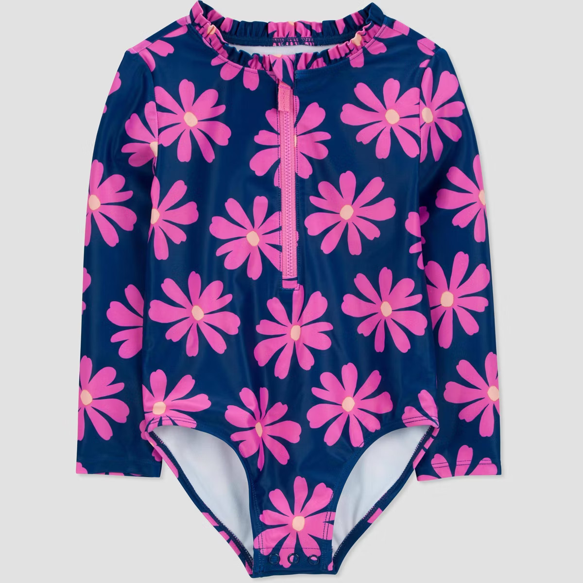 Carter's Just One You®️ Toddler Girls' Long Sleeve Floral Printed One Piece Rash Guard - Pink/... | Target