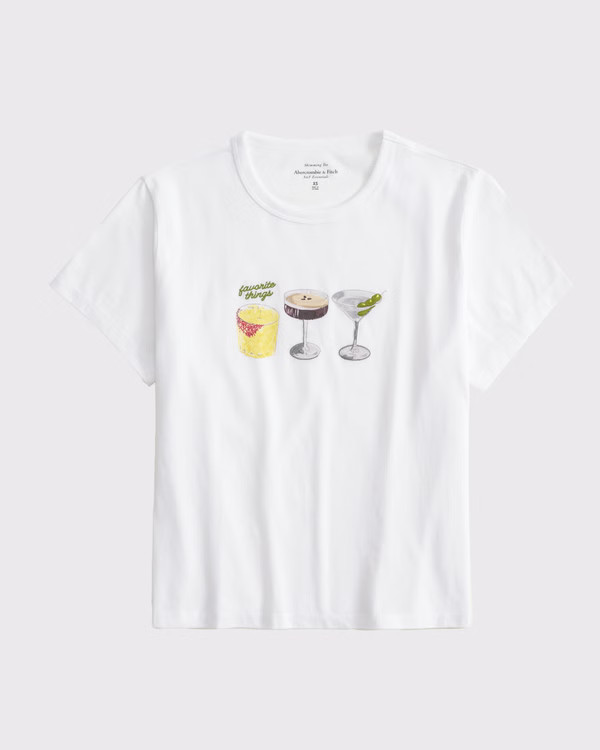 Women's Short-Sleeve Cocktails Graphic Skimming Tee | Women's Tops | Abercrombie.com | Abercrombie & Fitch (US)