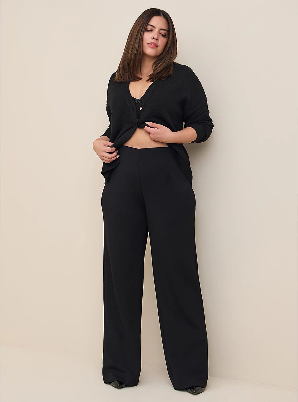 Pull-On Wide Leg Studio Cupro High-Rise Pant | Torrid (US & Canada)