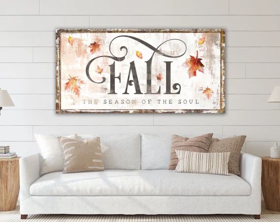 Season of the Soul Rustic Fall Sign Modern Farmhouse Wall - Etsy | Etsy (US)