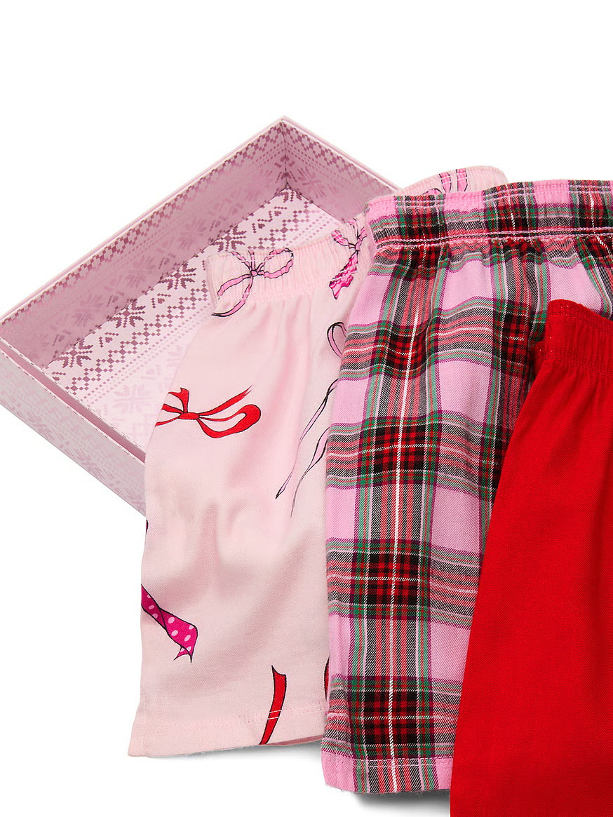 Buy 3-Pack Flannel Boxy Pajama Shorts, Print - Order Gift Sets online - PINK US | Victoria's Secret (US / CA )