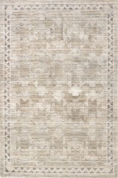 Beige Shia Bordered Washable Indoor/Outdoor Area Rug | Rugs USA