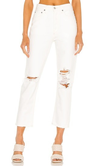 Riley High Rise Straight Crop in Veil | Revolve Clothing (Global)