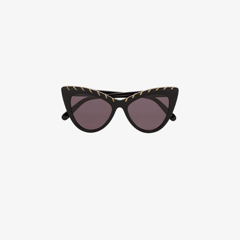 Stella Mccartney Eyewear Black Cat Eye Sunglasses | Browns Fashion