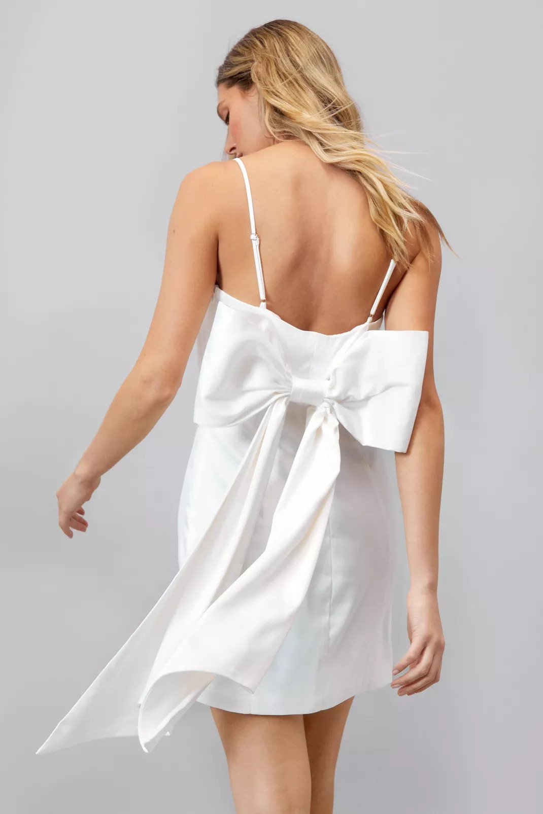 Satin Bow Back Mini Dress | Nasty Gal (US)