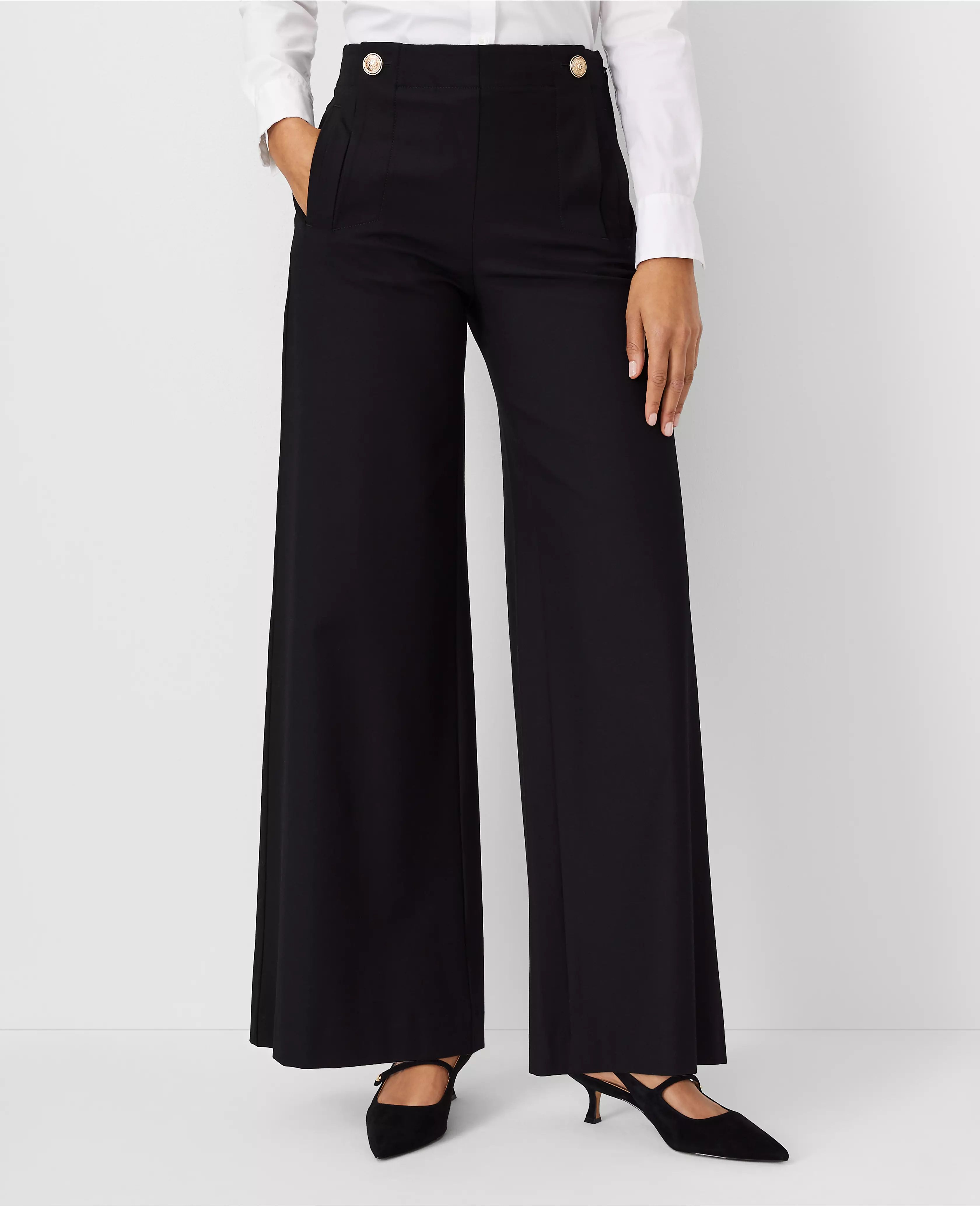 The Sailor Palazzo Pant in Twill | Ann Taylor (US)