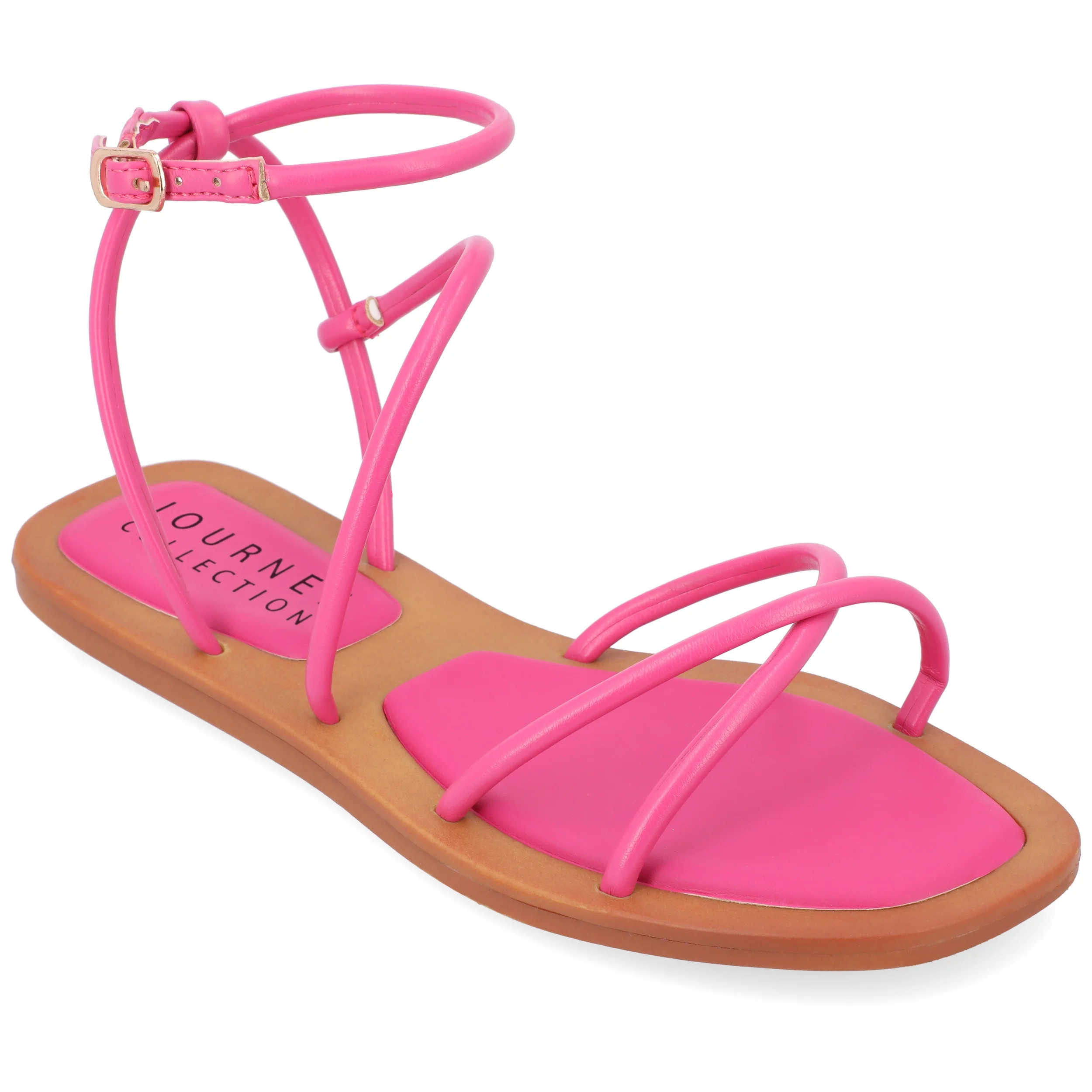 Journee Collection Womens Farron Tru Comfort Foam Buckle Flat Sandals | Walmart (US)
