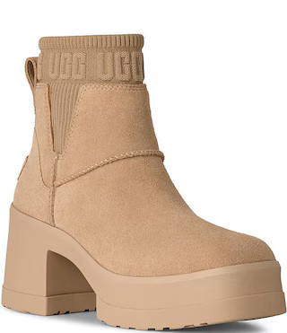 Moxy Suede Platform Block Heel Chelsea Booties | Dillard's