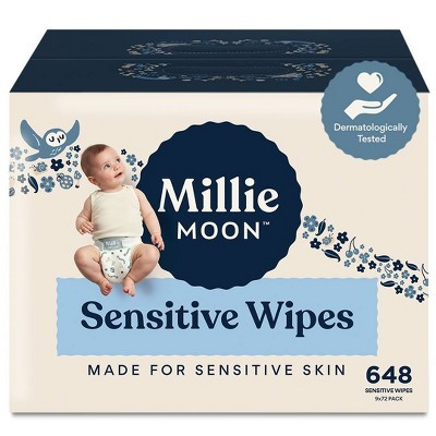 Millie Moon Sensitive Wipes Jumbo Box - 648ct | Target