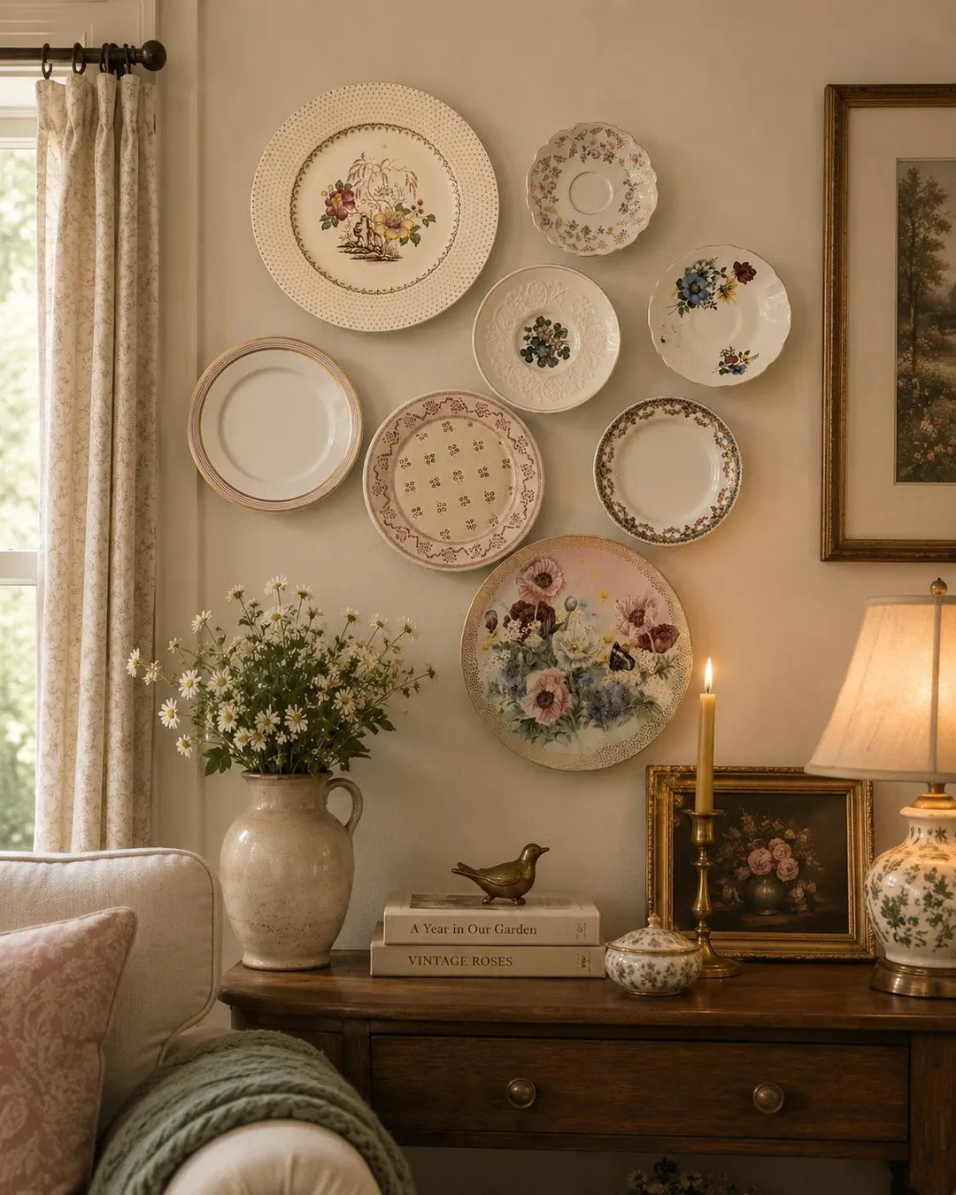 Mismatched Vintage Floral China Plates | Eclectic Gallery Wall Art | Pinks and Burgundy - Etsy | Etsy (Global)