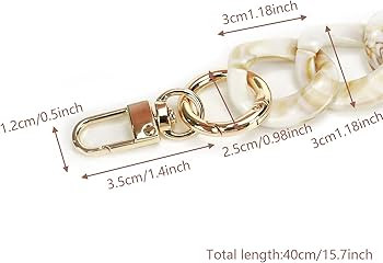 Savagrow 15.7"/40cm DIY Acrylic Resin Replacement Chain Purse Shoulder Strap with Buckle, Beige R... | Amazon (US)