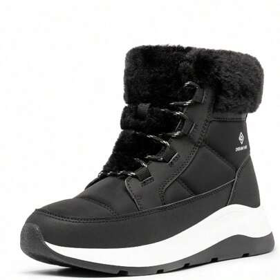 Women's Winter Snow Boots Waterproof Ankle Booties, Ladies Comfortable Boots Outdoor Christmas Festival Black Boots | SHEIN