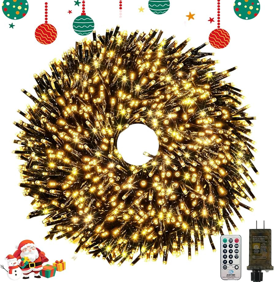 50FT 1000 LED Christmas Cluster Lights, Firecracker String Lights with Remote & 8 Modes & Timer, ... | Amazon (US)