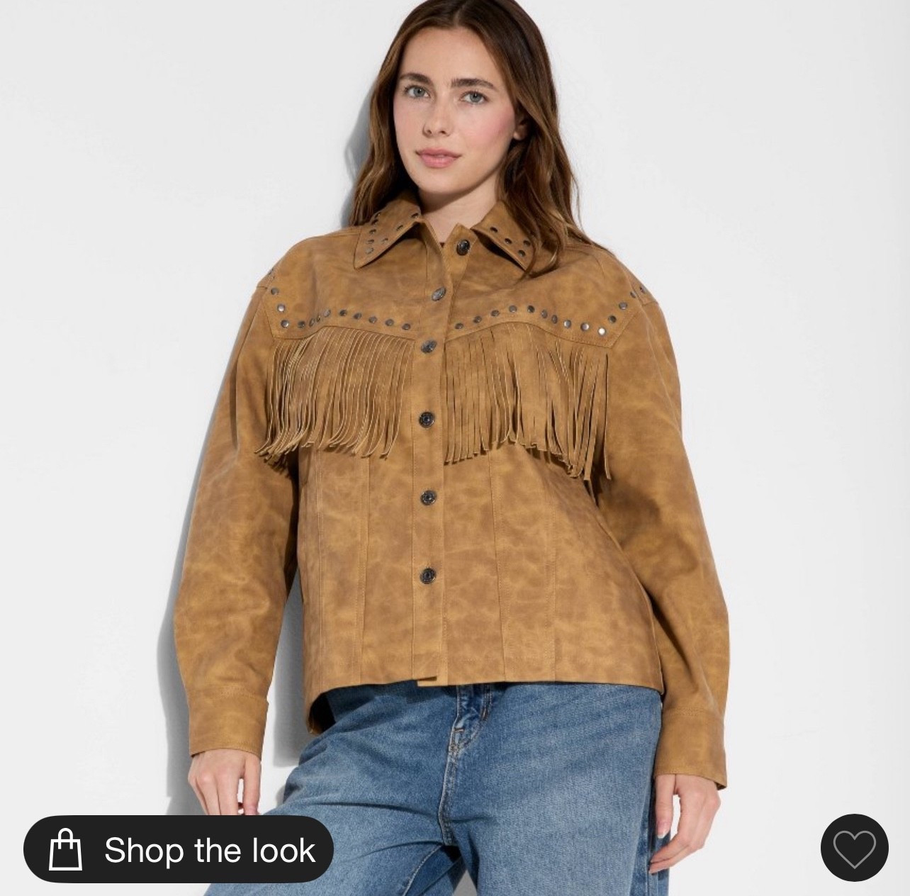 Look for Less Faux Suede Fringe Jacket