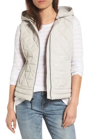 Women's Andrew Marc Sage Hooded Quilted Vest, Size Small - White | Nordstrom