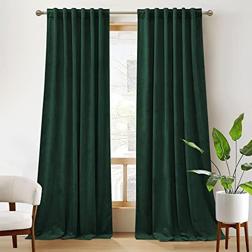 RYB HOME Living Room Curtains, Vintage Velvet Drape Soft Durable Texture Room Darkening Privacy W... | Amazon (US)