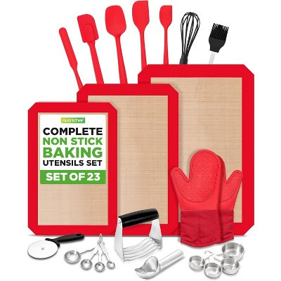 NutriChef 23-Piece Baking Utensil Set – Complete Kitchen Tool Set with Measuring, Stirring, Scraping, and Baking Essentials, Includes Oven Mitts | Target