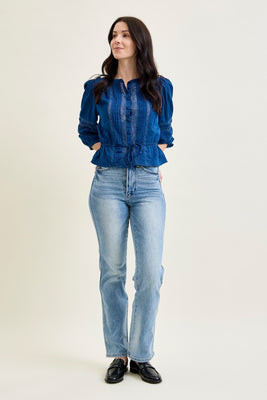 Kimberly Tummy Control Straight Jeans | Judy Blue Jeans