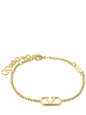 Valentino Garavani - V logo chain bracelet - Gold | Luisaviaroma | Luisaviaroma