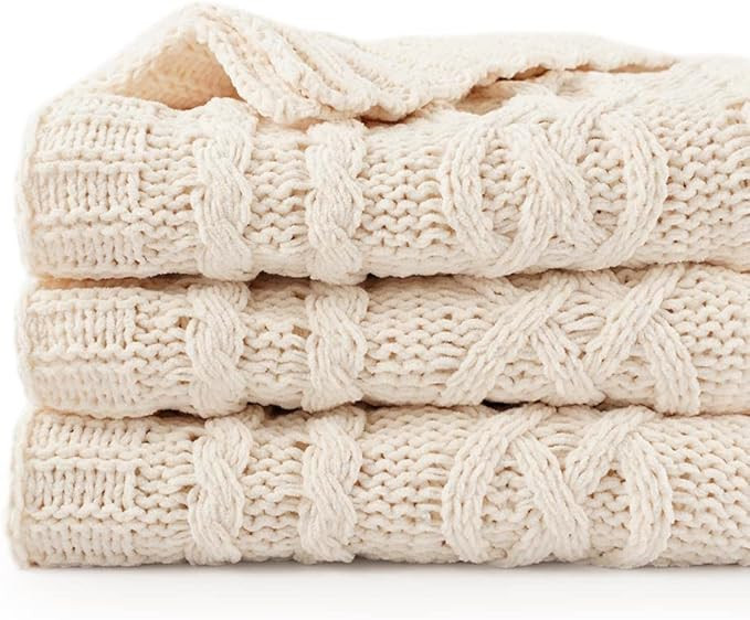 BATTILO Home Cream White Throw Blanket for Couch, Decorative Ivory Throw Blankets for Bed Sofa, S... | Amazon (CA)