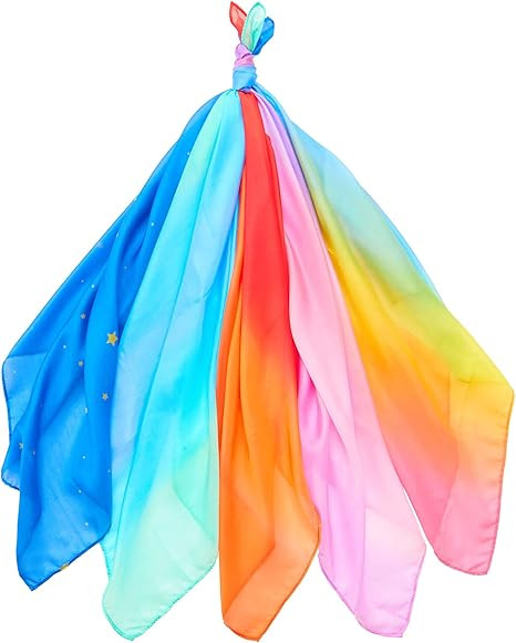 Sarah's Silks - Set of 5 Enchanted Mini Playsilks, 100% Silk 21" Square Scarf for Dance, Movement... | Amazon (US)
