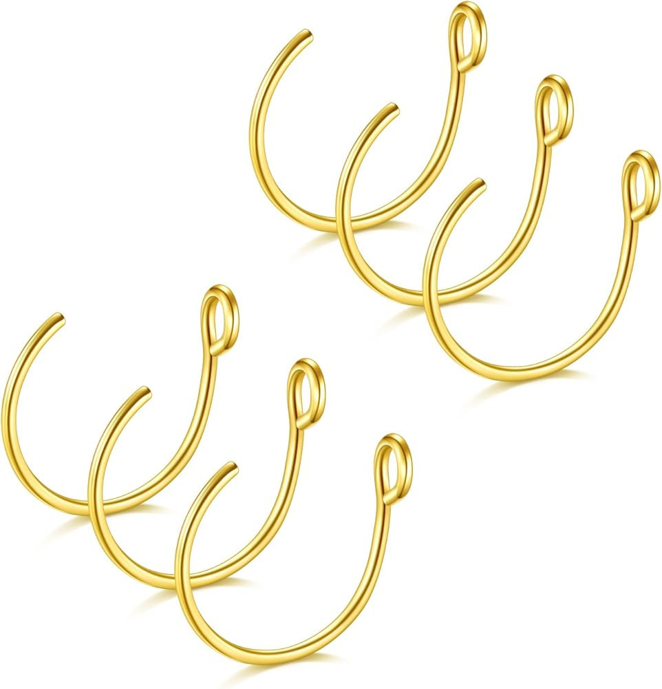 D.Bella 20G Fake Piercing Jewelry Hoop for Faux Lip Septum Nose Ring Set,8mm | Amazon (US)