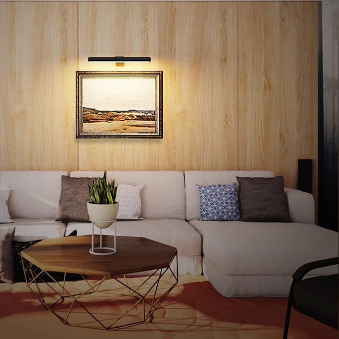 Battery Picture Light Painting Light for Wall with Remote Full Metal , Wireless Rechargeable Led ... | Amazon (US)