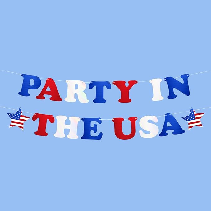xo, Fetti Party In The USA Fourth of July Foil Banner - Red, White + Blue Foil 5 Ft. | USA Party ... | Amazon (US)