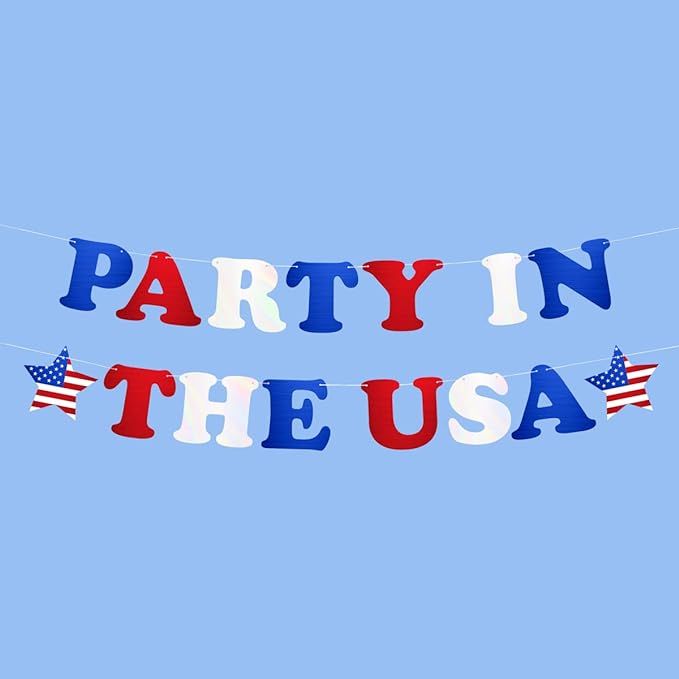 xo, Fetti Party In The USA Fourth of July Foil Banner - Red, White + Blue Foil 5 Ft. | USA Party ... | Amazon (US)