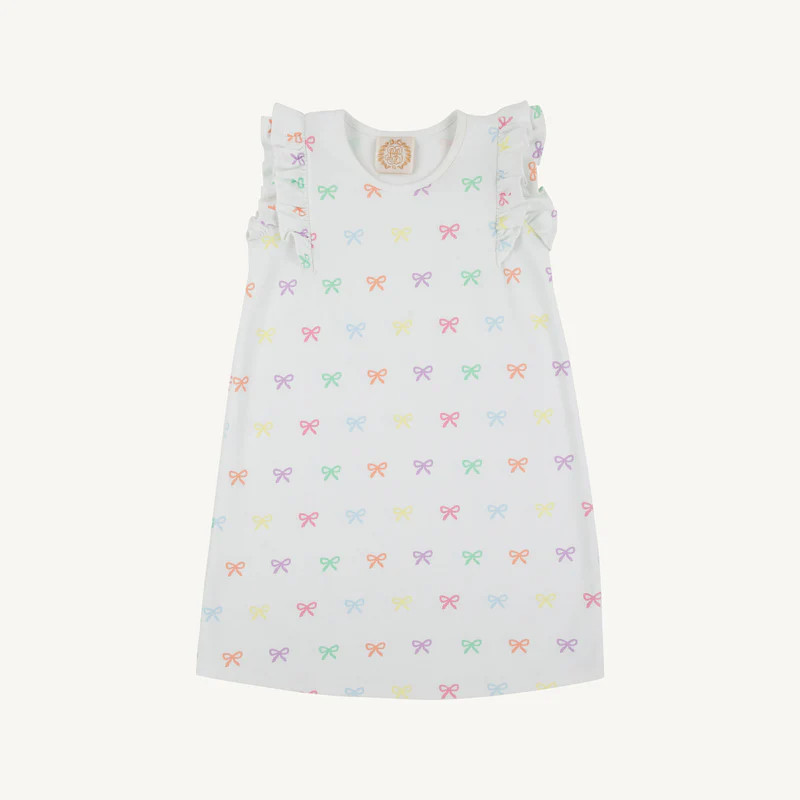 Ruehling Ruffle Dress - Bitty Bows (Worth Avenue White) | The Beaufort Bonnet Company
