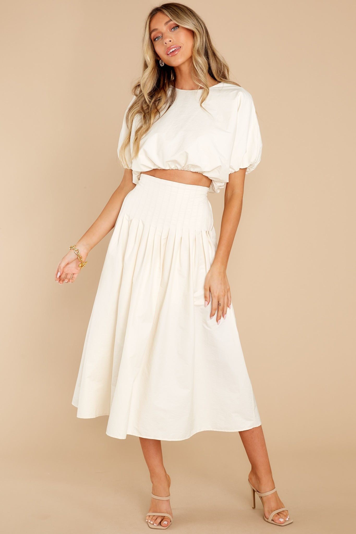 Freedom Calls Cream Two Piece Set | Red Dress 