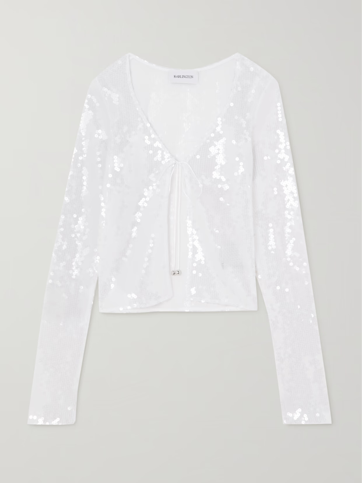 16ARLINGTON - Solaria Sequined Stretch-tulle Cardigan - White | NET-A-PORTER (US)