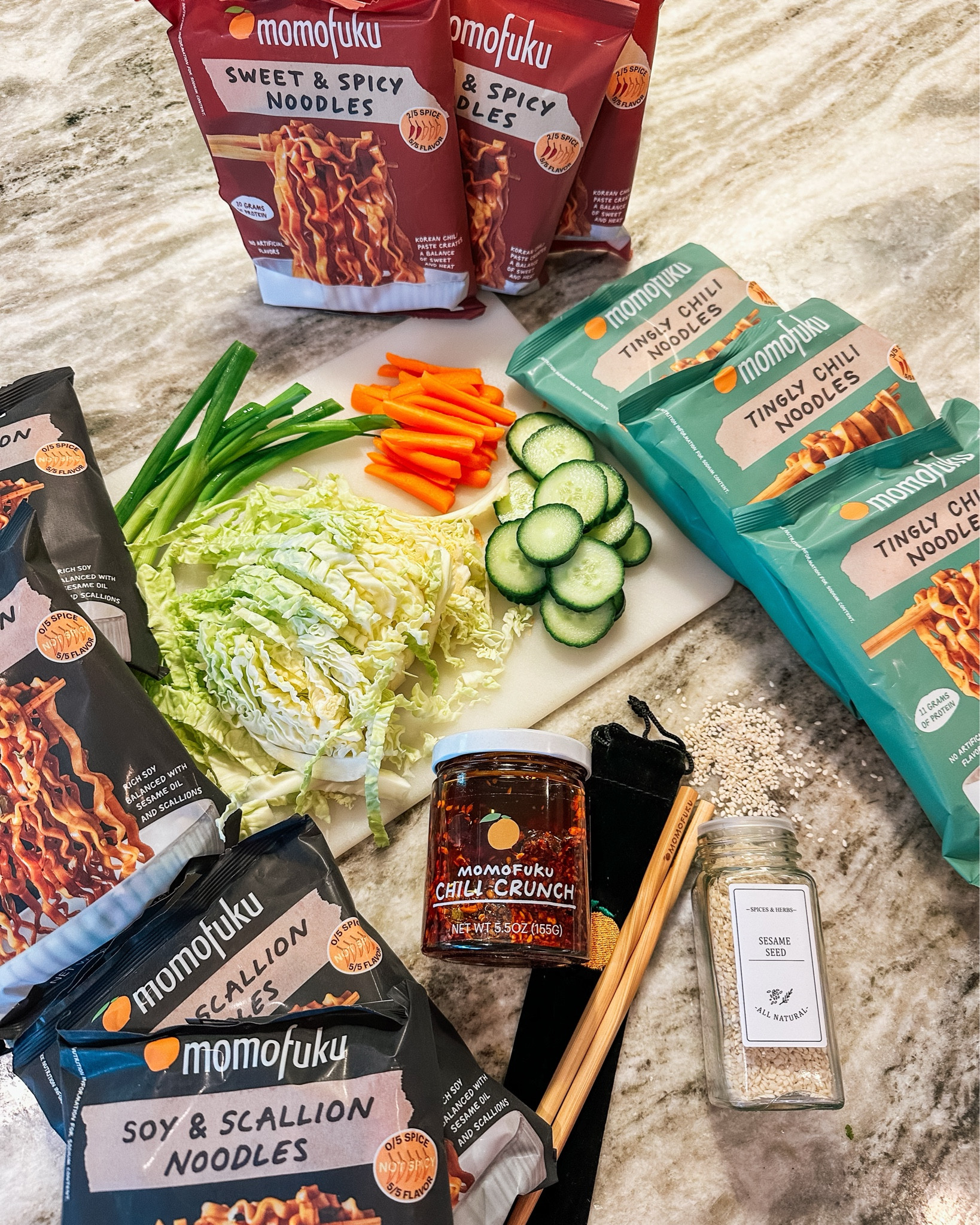 Weeknight dinner upgrade that actually meal time  easier.

These Momofuku noodles are air-dried (never fried), high in protein, and full of flavor; perfect on their own or customized with your favorite protein and veggies.
I'm using them for fast, elevated dinners like billionaire bacon with chili crunch paste, 15-minute beef bulgogi bowls, and chicken katsu sesame miso noodle bowls (all recipes found in their website).
They give you that Asian restaurant-quality flavor at home without the stress, cost or inconvenience. 
This is a fantastic busy weeknight dinner hacks. Easy, flexible, delicious, and family-approved.


#LTKHome #LTKmomlife #LTKfoodie